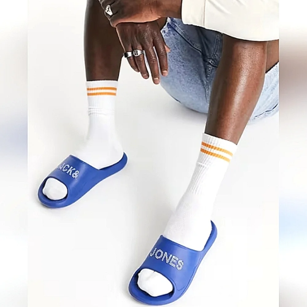 New w/tags Jack & Jones Garrix Men's Molded Summer Pool Slides Size 8
